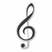 Triple Clef muzieknoot, Sticker (Voorkant)