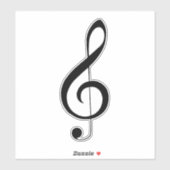 Triple Clef muzieknoot, Sticker (Vel)