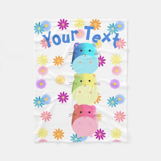 Triple Cute Kawaii Hamsters Custom Fleece Deken (Voorkant)