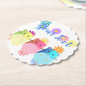 Triple Cute Kawaii Hamsters Custom Kartonnen Onderzetters (Gekanteld)