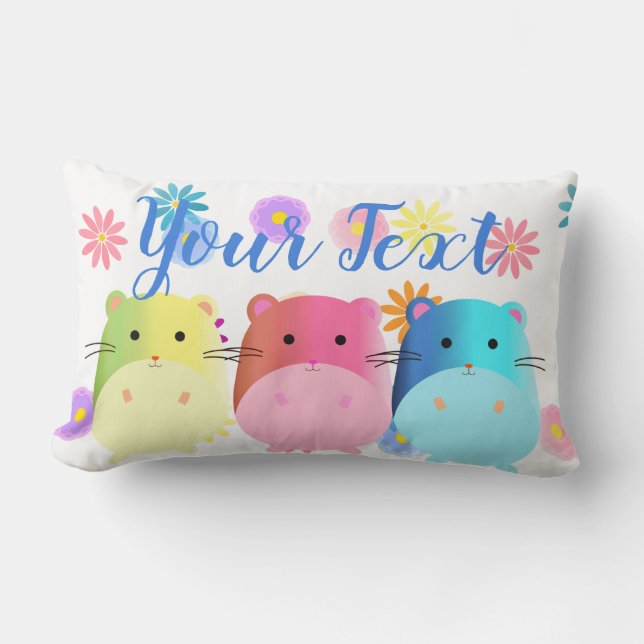 Triple Cute Kawaii Hamsters Custom Kussen (Voorkant)