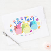 Triple Cute Kawaii Hamsters Custom Ovale Sticker (Envelop)