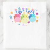Triple Cute Kawaii Hamsters Custom Ovale Sticker (Tas)
