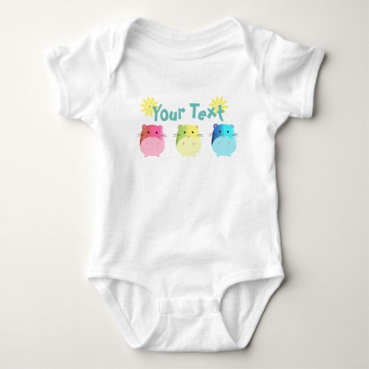 Triple Cute Kawaii Hamsters Custom Romper (Voorkant)