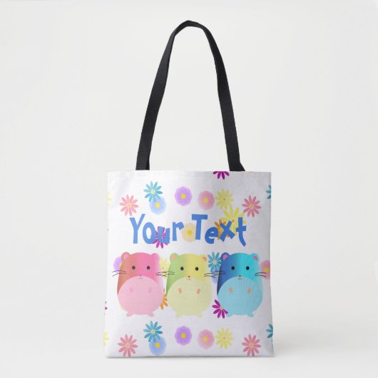 Triple Cute Kawaii Hamsters Custom Tote Bag (Voorkant)