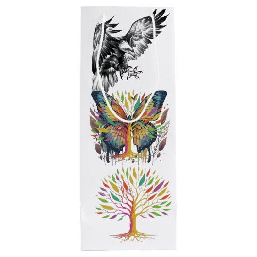 Triple design bag wijn cadeautas (Achterkant)