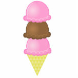 Triple dip Ice Cone Sculpture Staand Fotobeeldje<br><div class="desc">Of het nu wordt gebruikt op een zomertijdfeest,  of op je bureau of plank wordt geplaatst,  deze driedubbele dip-ijskegel met chocolade en aardbeienijs is zeker een coole hit.</div>