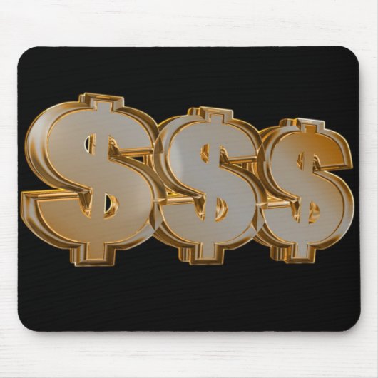Triple Dollar Signs Mousepad Muismat (Voorkant)