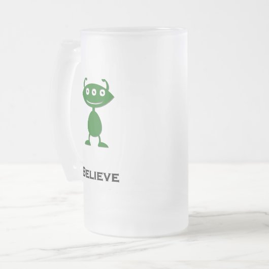 Triple Eye Gelooft groen Matglas Bierpul (Voorkant links)