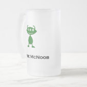 Triple Eye Newbie McNoob groen Matglas Bierpul (Voorkant links)