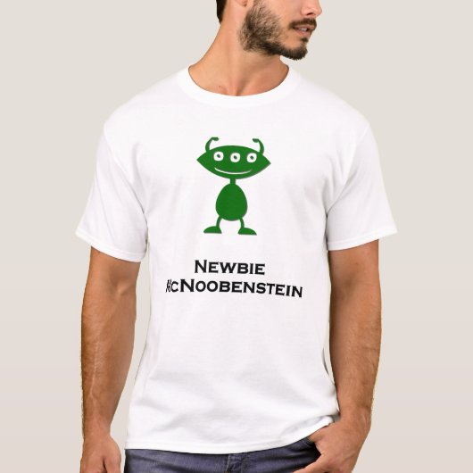 Triple Eye Newbie McNoobenstein groen T-shirt (Voorkant)