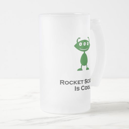 Triple Eye Rocket Science is koel groen Matglas Bierpul (Voorkant rechts)