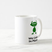 Triple Eye We komen in vrede groen Koffiemok (Voorkant rechts)