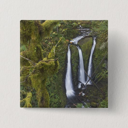 Triple Falls, Columbia River Gorge Vierkante Button 5,1 Cm (Voorkant)