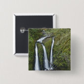 Triple Falls, Columbia River Gorge Vierkante Button 5,1 Cm (Voorkant /achterkant)