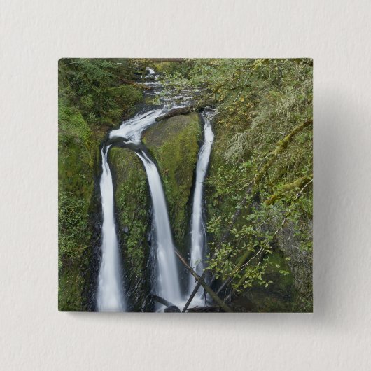 Triple Falls, Columbia River Gorge Vierkante Button 5,1 Cm (Voorkant)