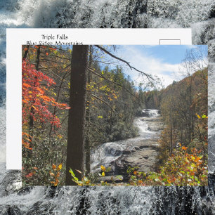 Triple Falls North Carolina Fotografische Waterval Briefkaart