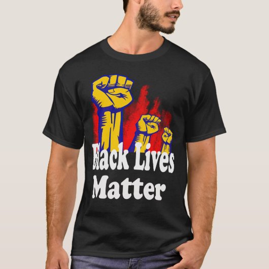 Triple Fist Black Lives Matter BLM T-shirt (Voorkant)