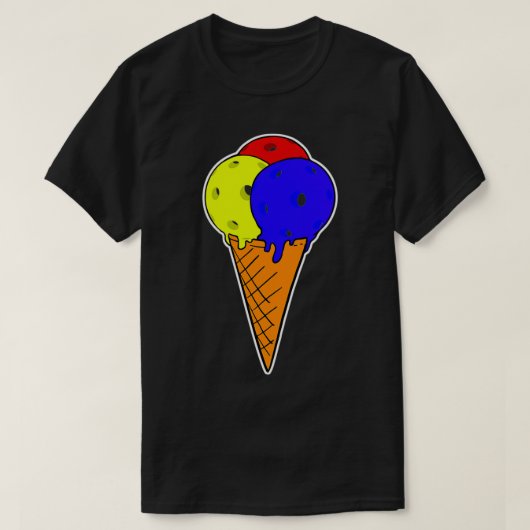 Triple Flavor Pickleball Ice Cream T-shirt (Design voorkant)