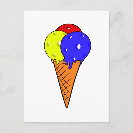 Triple Flavour Ice Cream Pickleball Briefkaart (Voorkant)