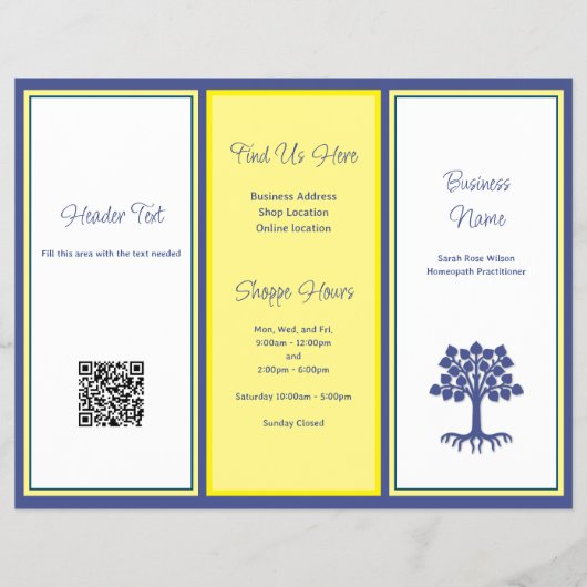 Triple Fold Business Brochure over foto QR (Voorkant)