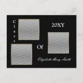 TRIPLE FOTO gouden Afstuderen uitnodiging (Voorkant)