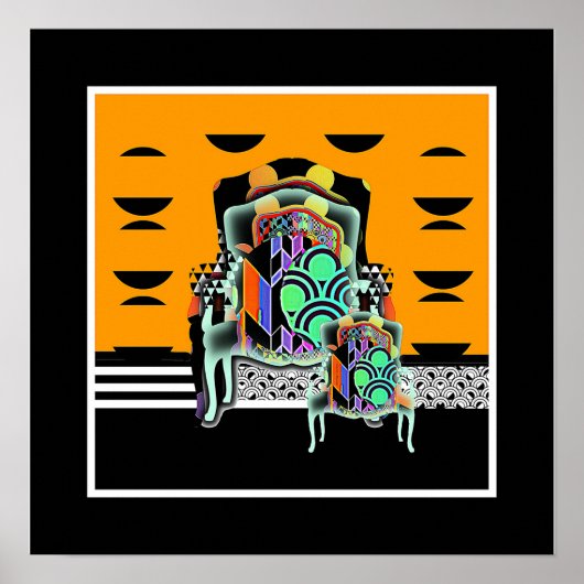  Triple Geo Fauteuils Poster (Voorkant)