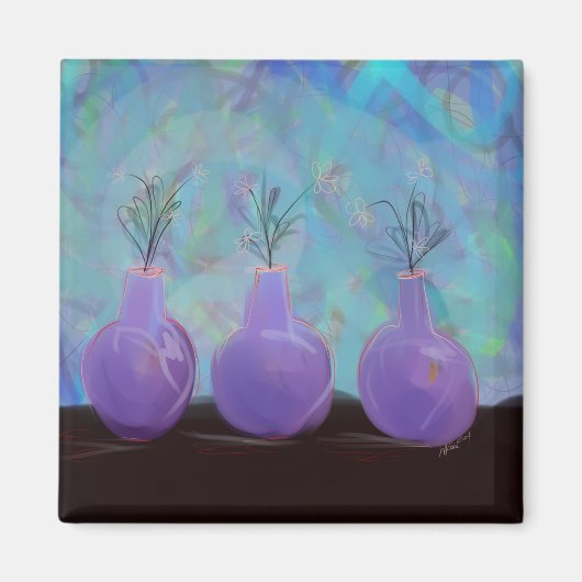 Triple Glow Bouquet Originele Kunst Magneet (Voorkant)