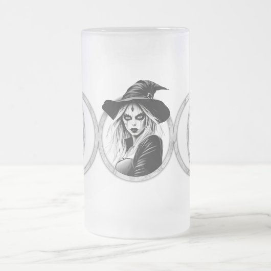 Triple Goddess - 16 oz Frosted Glass Beer Mok (Center)