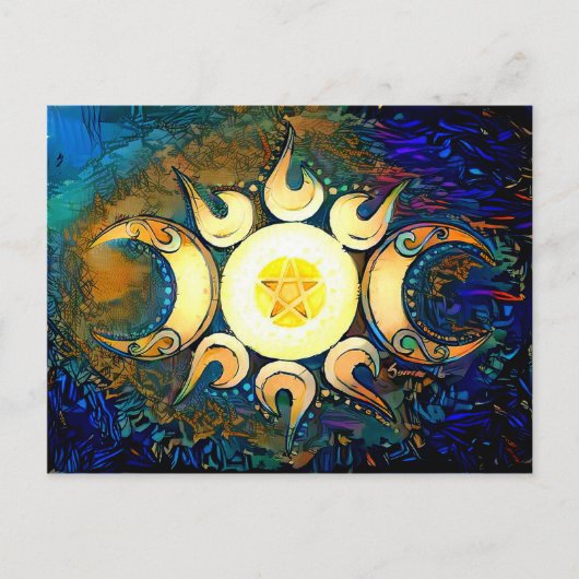 Triple Goddess Crowned - Divine Union Briefkaart (Voorkant)