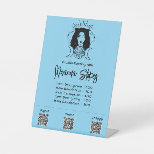 Triple Goddess Hecate Zwart & Blauw Prijslijst Reclamebord Met Voetstuk