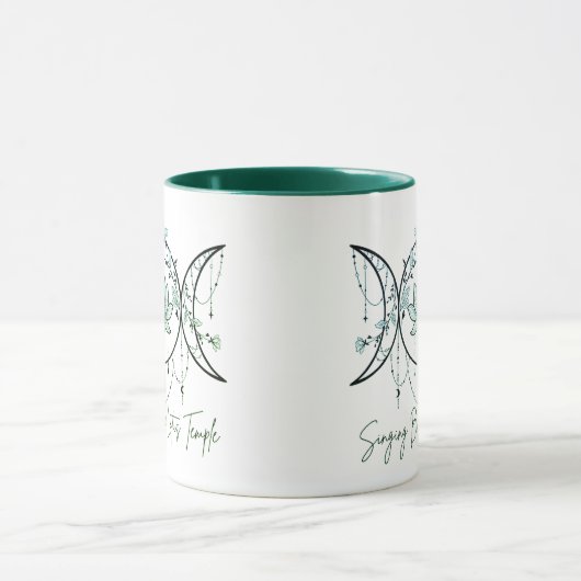 Triple Goddess & Lotus Green Mug Mok (Midden)