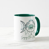 Triple Goddess & Lotus Green Mug Mok (Voorkant rechts)
