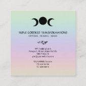 *~* Triple Goddess Luna Moon Magic Boho Rainbow Vierkante Visitekaartje (Achterkant)