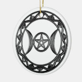 Triple Goddess met Pentagram Keramisch Ornament (Links)