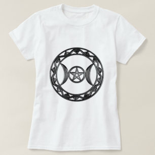 Triple Goddess met Pentagram Maiden Moeder Crone T-shirt