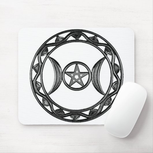 Triple Goddess met Pentagram Muismat (Met muis)