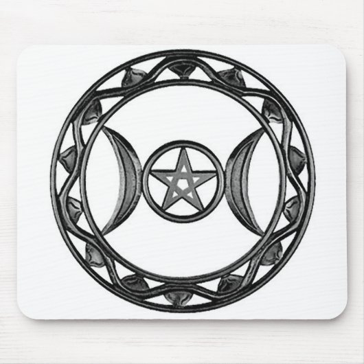 Triple Goddess met Pentagram Muismat (Voorkant)