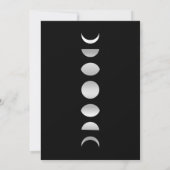 Triple Goddess Moon Cycle Silver & Black Wedding Kaart (Achterkant)