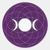 Triple Goddess Moon Ronde Sticker (Voorkant)