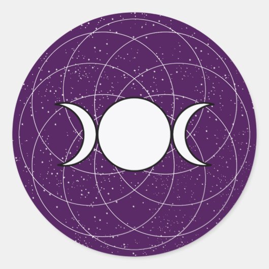 Triple Goddess Moon Ronde Sticker (Voorkant)