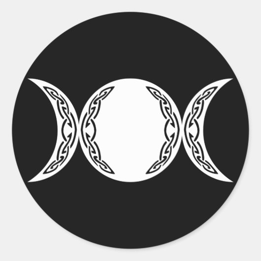 Triple Goddess Moon Symbol Ronde Sticker (Voorkant)