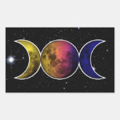 Triple Goddess Moon symbool Rechthoekige Sticker (Voorkant)