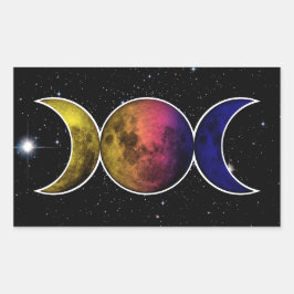 Triple Goddess Moon symbool Rechthoekige Sticker