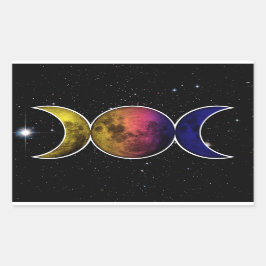 Triple Goddess Moon symbool Rechthoekige Sticker