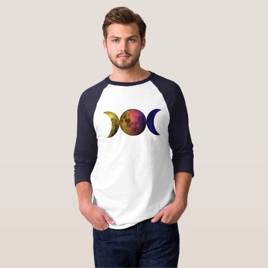 Triple Goddess Moon symbool T-shirt (Voorkant volledig)