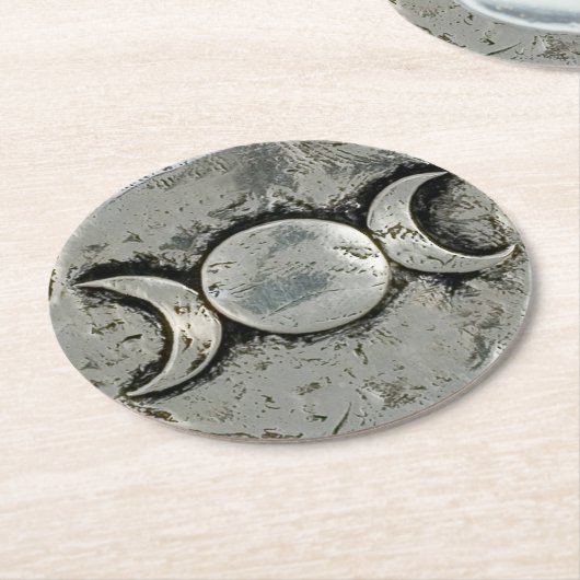 Triple Goddess Ronde Kartonnen Onderzetter (Gebogen)