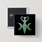 Triple Goddess Vierkante Button 5,1 Cm (Voorkant /achterkant)