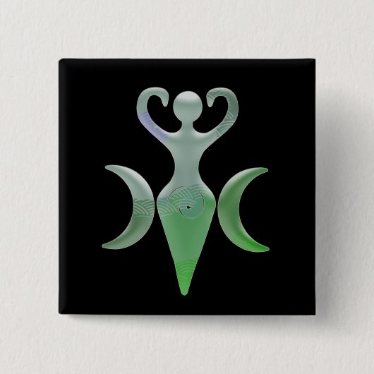 Triple Goddess Vierkante Button 5,1 Cm (Voorkant)