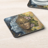 Triple Goddess Winter to Spring Imbolc Fantasy Art Bier Onderzetter (Linkerzijde)